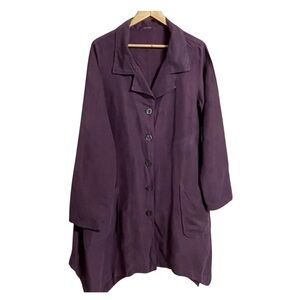 Cut Loose Open Front Swing Coat Linen Blend